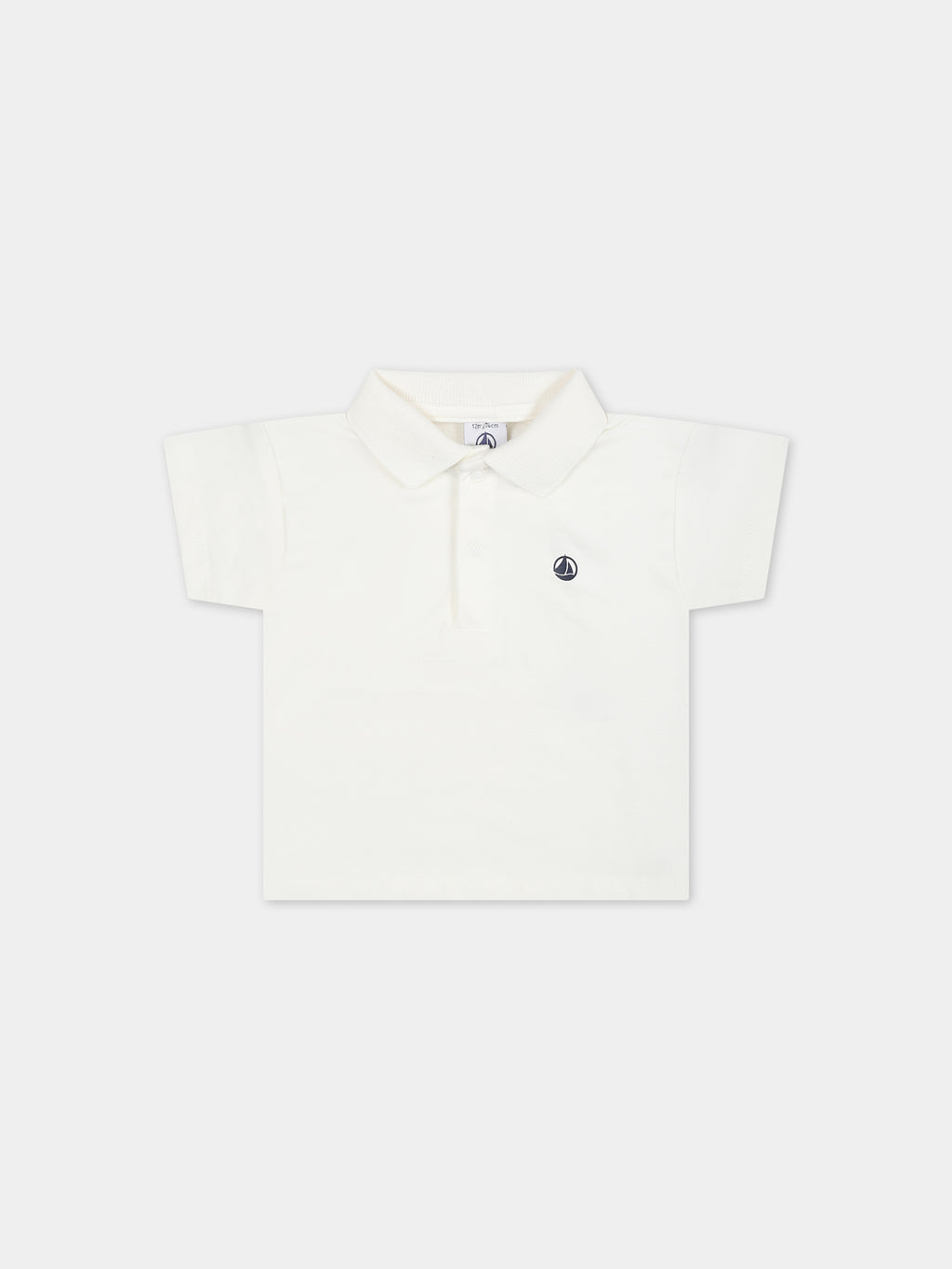 White polo shirt for baby boy with logo